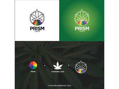 Prism Farms cannabis farm logo minimal outline prism sleek