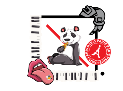 Sticker design logo lsd minimal panda paris piano pubg sleek theprojekt vector