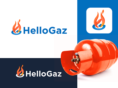 Logo HELLO GAZ branding identity gas graphic design illustration logodesign logotype mark vector