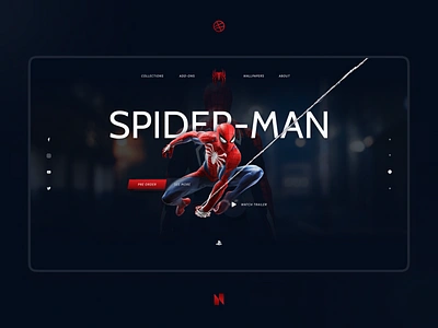 UI Concept Spider-man PS4 concept design figma gsap html css redesign spider spiderman spiderman ps4 spiderman ps5 ui ui concept ux webdesign