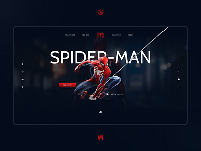 UI Concept Spider-man PS4 concept design figma gsap html css redesign spider spiderman spiderman ps4 spiderman ps5 ui ui concept ux webdesign