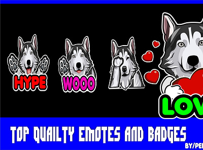 husky dog emotes design esport logo subbadges twitch twitch banner twitch logo twitchemote youtube banner youtube logo