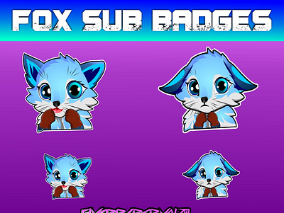 FOX twitch emotes artwork cartoon design emote esportlogo fox illustration initial logo logo mascotlogo sports logo streaming subbadges subemote team logo textlogo twitch twitch logo vectorart youtube banner