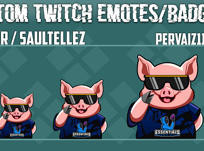 pig emote design esport logo mascot subbadges twitch twitch banner twitch logo youtube banner youtube logo