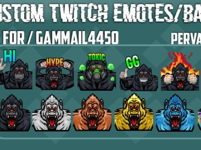 gorilla badges2 design esport logo subbadges twitch twitch banner twitch logo twitchemote youtube banner youtube logo