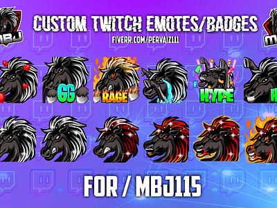 horse twitch emotes&badges