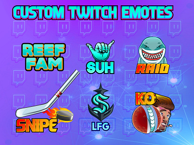 custom emotes custom emotes design illustration subbadges twitch banner twitch emotes twitch logo youtube banner youtube logo