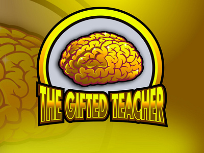 Gold colored brain logo