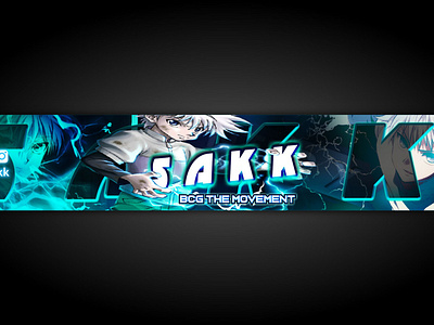 Anime gaming banner for youtube,twitch design esport illustration logo subbadges twitch banner twitch logo youtube banner youtube logo