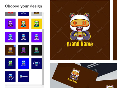 gaming logo,panda logo,panda with controller