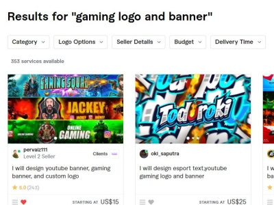 youtube banner, gaming banner, custom banner and logo design