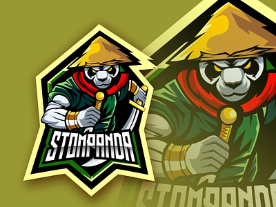 Panda Ninja Gaming Esport Sports Mascot Logo Design