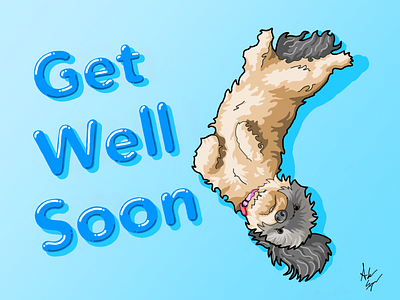 Get Well Soon art artistic dogs drawing graphic design illustration painting