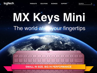 Logitech MX Keys Mini Playoff branding design homepage keyboards landing landing page logitech playoff space tech technology ui ui design web design
