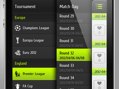 Layermenu (WIP) app football interface ios iphone soccer ui