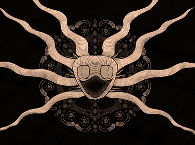 Sketch for [DAY26] artwork creepy drawing drawings horror horror art monster pattern scary sketch tentacles