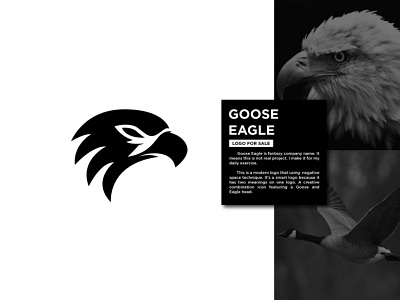 Goose and Eagle Logo animal art bird branding character creative creative design design dual meaning eagle fly goose icon illustration logo negative space smart logo ui vector wing