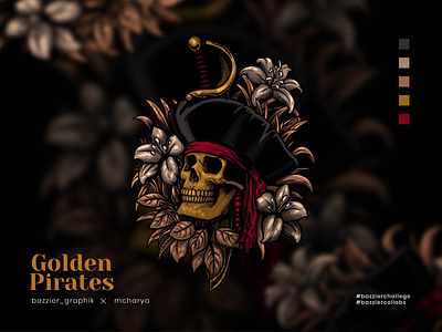 Golden Pirates bazzier graphik design illustration illustration art vector illustration
