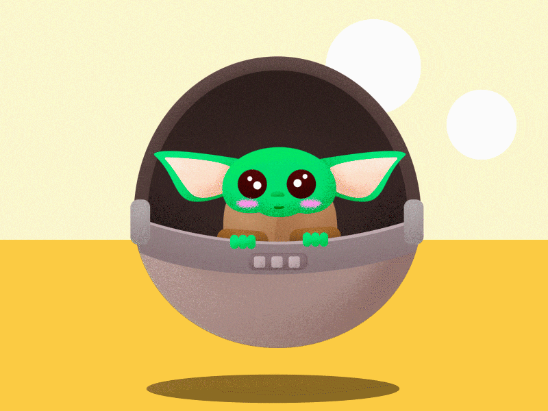 A happy baby Yoda. animation baby yoda design illustration starwars the mandalorian