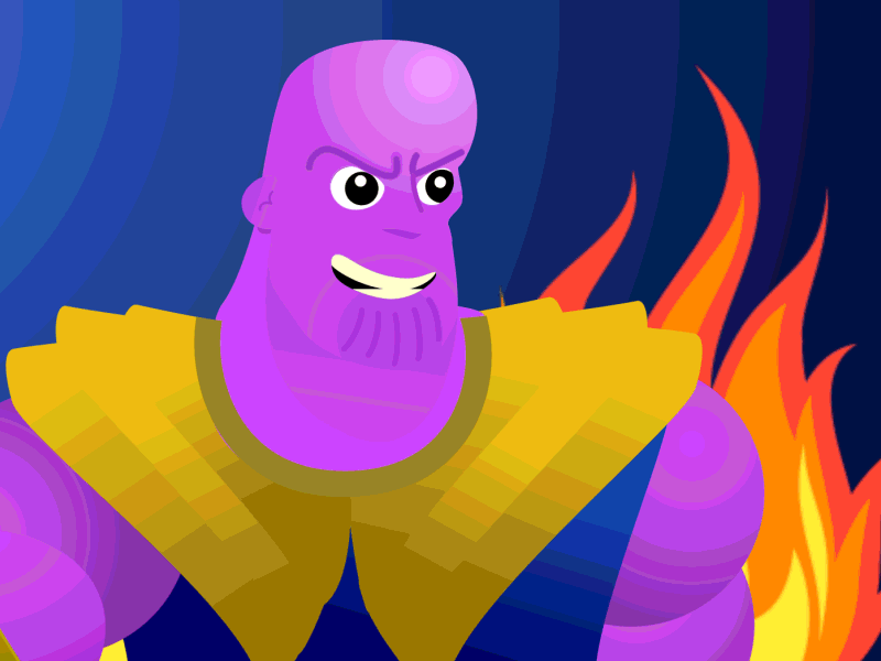 Thanos fail animation blip illustration loop marvel motion graphics thanos