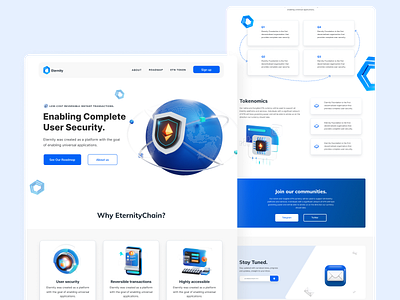 Landing Page Design - Eternity Foundation 3d blockchain concept crypto cryptocurrency defi design figma figmadesign landing page ui