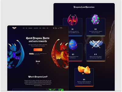 Dragonia - Landing Page blockchain design figmadesign game website nft nft landing page nft website