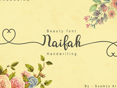 Naifah Handwriting branding design flat font font awesome font design illustration typography vector