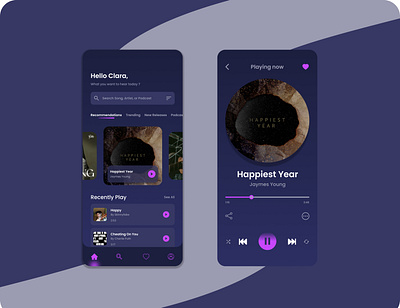 Music Player App 3d airquality animation app branding design graphic design icon illustration ios logo mobile app mobileapp motion graphics simple design simpledesign ui uidesign ux vector