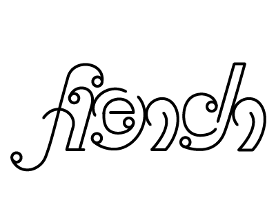 french (progress) typography