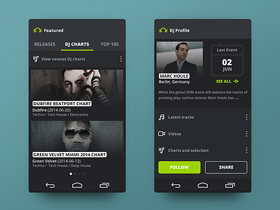 Badge card 3 android app clean concept design flat login mobile music navigation ui ux