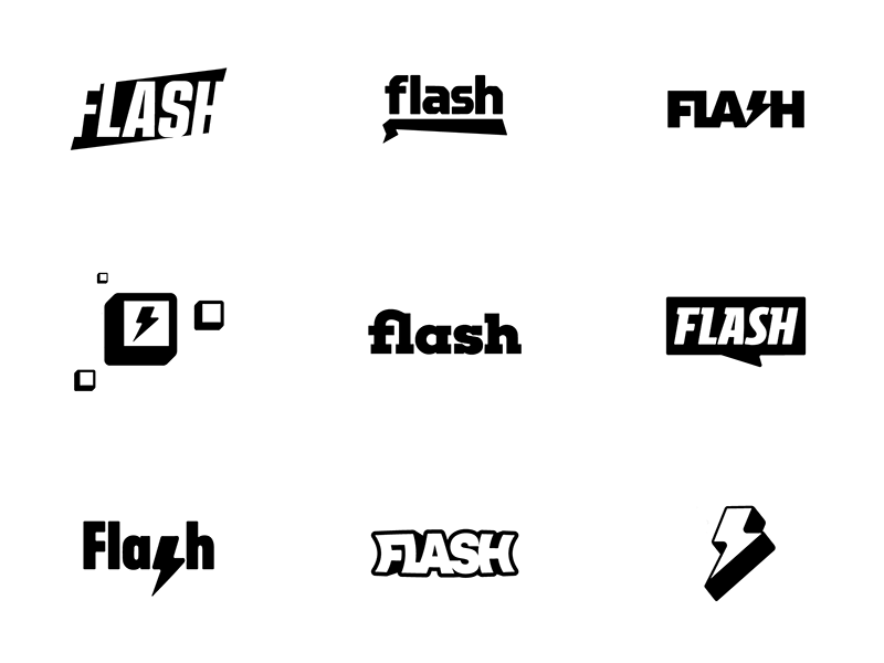 Flash Logo Exploration app branding entertaining exploration flash illustrator logo logotype vector