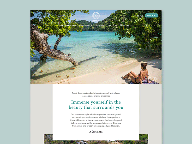 Four Elements Website caribbean hotel website