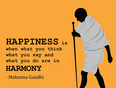 happiness design gandhi illustration illustrator mahatma gandhi quote