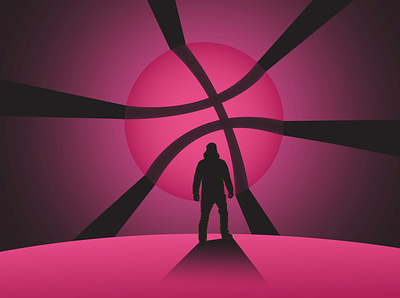 A new world awaits design dribbble first shot firstshot illustration pink vector