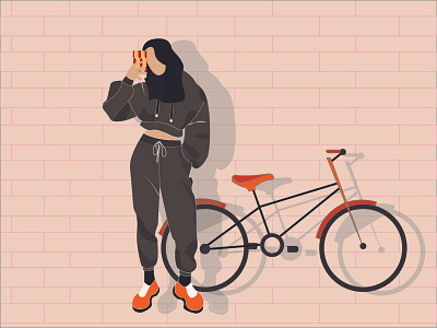Self Love cycle cycling design girl graphicdesign illustration mood selflove