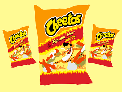 Flamin' Hot Cheetos cheeto cheetos chips fire flame flamin hot food food and drink food illustration illustration orange red snack snacks