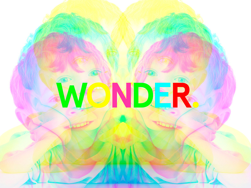 Childlike type imagine kids color wonder dream photo