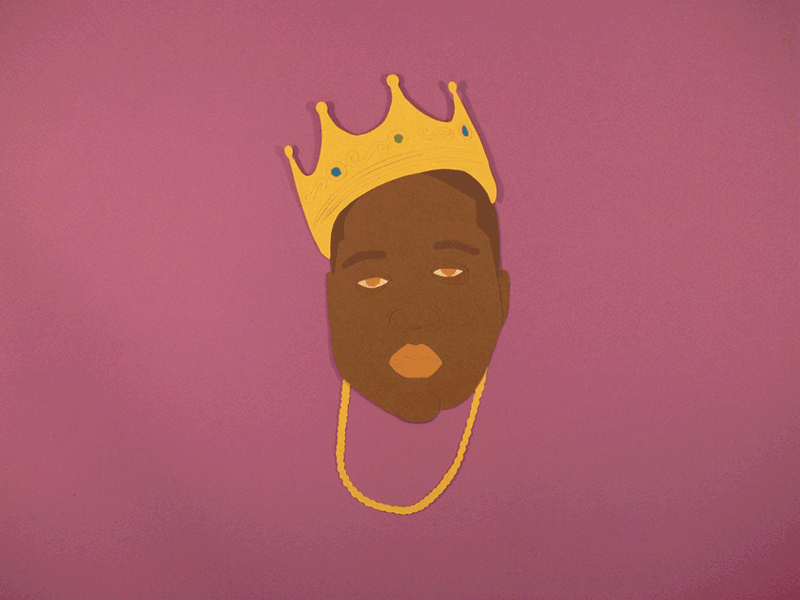 RIP Biggie biggie biggiesmalls rappaperscissors paper papercraft cutpaper illustration portrait motion stopmotion color