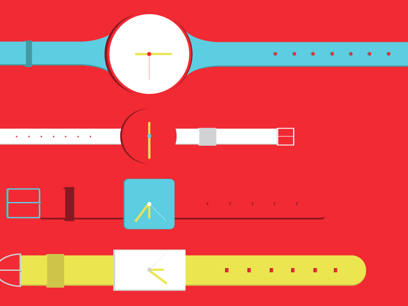 Time On My Hands color clock vector shapes illustration time