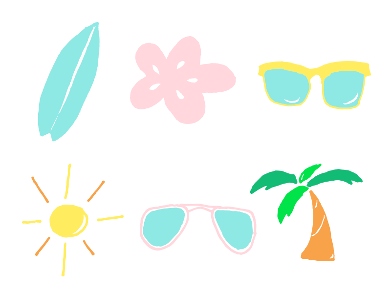 Summertime animate animated beach color flower gif illustration summer sun surf tropical