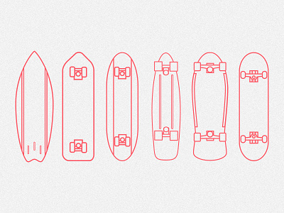 The Evolution of Skateboarding evolution icons line drawing rad skateboarding skateboards