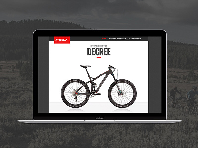 Introducing the Decree (microsite) brap cycling felt mountain bike mtb send it web web design