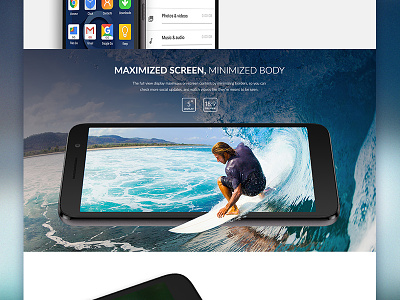 Alcatel 1 Product Page Snippet design mobile photoshop surf web