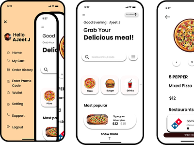Food App Design app app design app design design fitness app flat food app illustraion illustration minimal ux