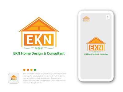 EKN Home Design & Consultant Logo animation app design brand design brand identity consultant consultant logo home home design home logo illustration logo logo design logo trends 2020 logotype print design typography