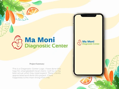 Ma Moni Diagnostic Center Logo brand design brand identity diagnostic center diagnostic center logo diagnostic logo logo logo design logotype modern logo print design typography unique logo