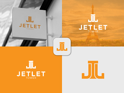 Jetlet Tower Monogram Logo Design