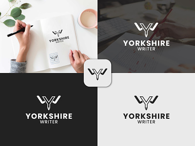 Yorkshire Writer Monogram Logo Design animation app logo brand design brand identity branding business logo company logo graphic design icon illustration logo logo design minimal modern monogram print design trendy design typography ui web design