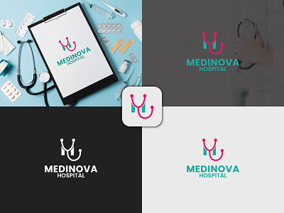 Medinova Hospital Monogram Logo | Letter Logo design