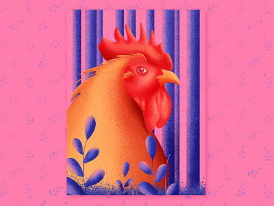 Wild Chicken in Kauai art artwork chicken culture digital hawaii illustration kauai rooster sketch textures ui vector